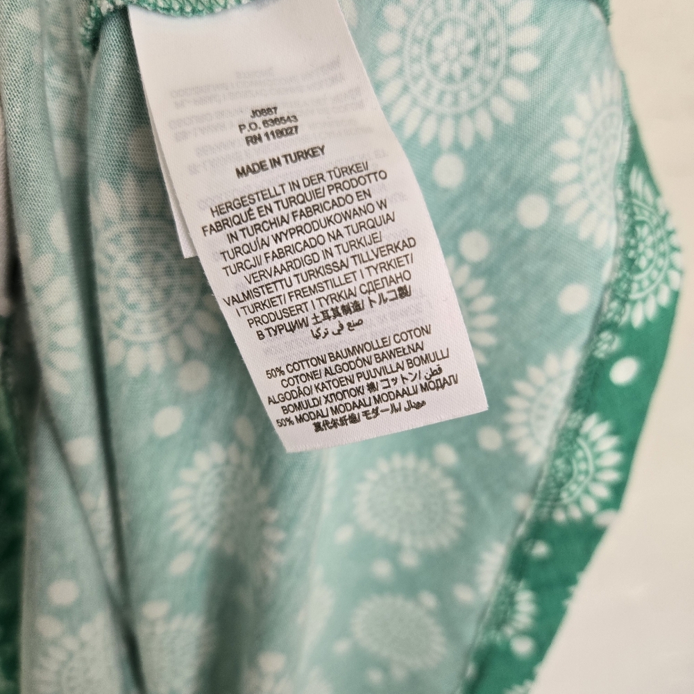 Boden Floral Tie Front Green White Jersey Dress, 14 - Picture 10 of 11